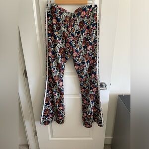 Adidas floral flare track pants size medium